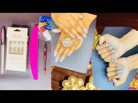 How to Apply Artificial nails /Fake Nail DIY NAIL Extension