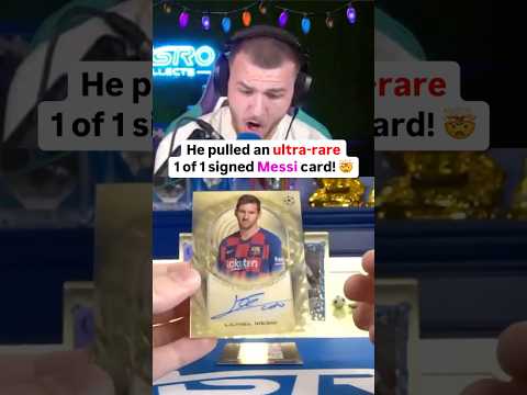 He found an ultra-rare 1/1 Messi signed card! 🤯🔥🐐