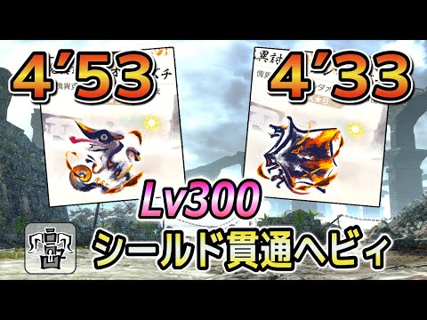 ver16 最終形 シールド貫通ヘビィ装備 (Lv300 傀異克服クシャルダオラ 4分33秒 Lv300 傀異克服オオナズチ 4分53秒) 【モンハンサンブレイク】