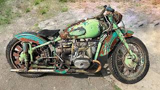 Restoration Heavy Abandoned Chopper from 1950s | Rusty Huge Old 750cc Motorcycle Repairing