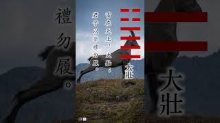 #shorts 易经第34卦——大壯卦·大象传：雷在天上，大壯；君子以非禮勿履。雷在天上，阳爻从下方一路发展起来，声势浩大，好像势不可挡，但羝羊触藩的情景也会挡住刚强者。君子由此领悟......