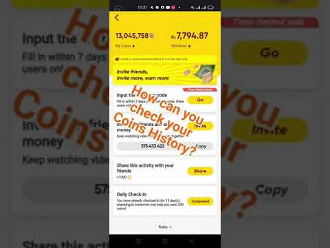 How can you check coins history on snack video | wattoo tech