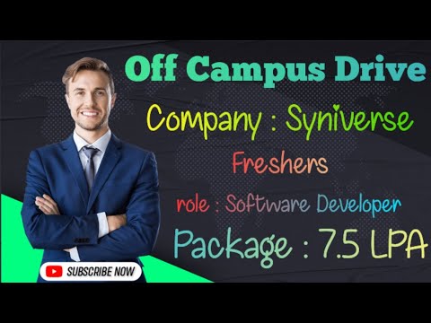 Off Campus Drive from Syniverse // Freshers Apply // CTC : 7.5 LPA// must Apply #jobs #placement