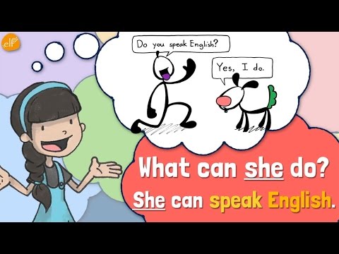 Action Verbs and Pattern Practice 2 for Kids What can s/he do? by ELF Learning