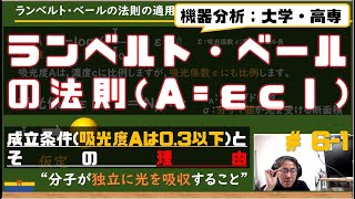 6-1 【機器分析/分析化学】【紫外可視分光法】ランベルト・ベールの法則の適用限界 [ゆっくり丁寧]