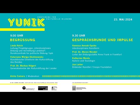 Begrüßung & Impulse YUNIK 2024 „Eine Werkstatt – keine Konferenz“