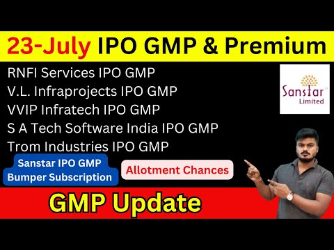 All IPO GMP Today | Sanstar ipo gmp | sanstar ipo allotment chances | VL Infraprojects ipo gmp