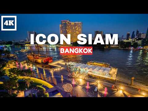 4K HDR IconSiam Bangkok | Mall Highlights, Dancing Fountain Show & Stunning City Skyline Views