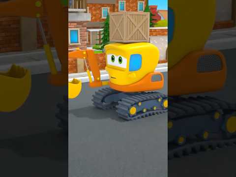 🚜 Yellow Excavator’s Big Challenge! 💪 #carcartoon #cartoon #motorville #carscartoon #animation