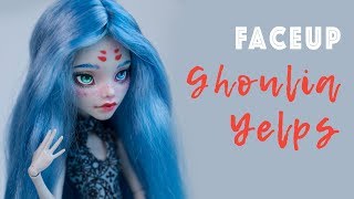 Faceup Tutorial №80 Ghoulia Yelps Monster High OOAK doll repaint by WillStore