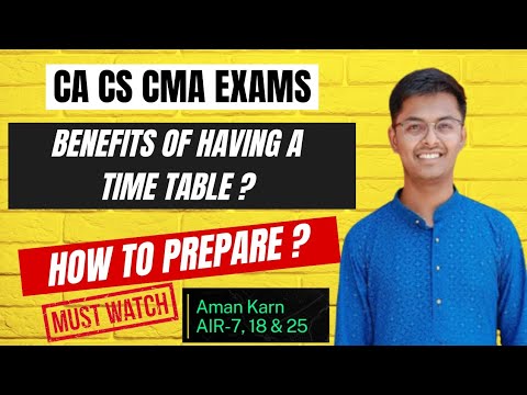 Should we prepare a time table? How to prepare & its benefits |CA Aman Karn #icai #ca #icsi #cs #cma