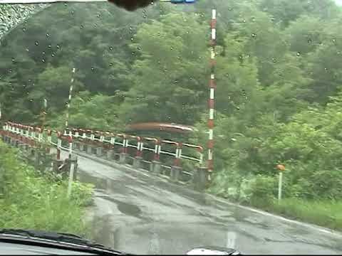 国道３５２号線　雨のシルバーライン　奥只見湖　新潟→福島