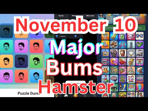 💯3 combos in one video Mini Game&major puzzle &Bums combo Today November 10 easy solved