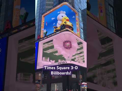 Prada! NYC & Duck and Bunny Times Square Billboard #timessquare  #3dbillboard #disneystore