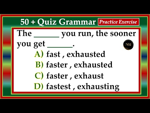 50 + English Grammar Tenses Quiz | All forms of verb - English level test | No.1 Quality English