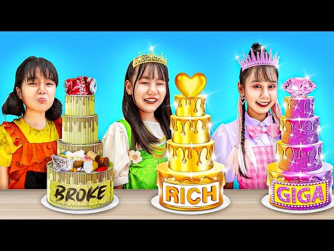 Poor Vs Rich Vs Giga Rich Girl At Birthday Party - Funny Stories About Baby Doll Family