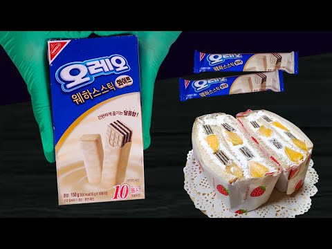 ASMR -Oreo Wafer Sticks White chocolate (only available in Korea) to SandWich