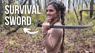 Testing a Survival SWORD + Bushcraft Knives