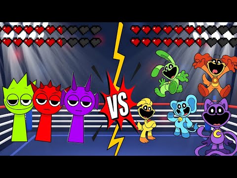 All Sprunki team Vs Poppy Playtime i team vs All Catnap meme battle animation