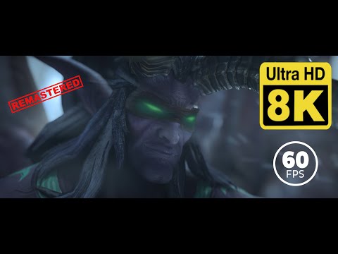 Illidan VS Arthas Fight Cinematic - Warcraft III: Reforged 8K 60FPS (Remastered with Neural Network)