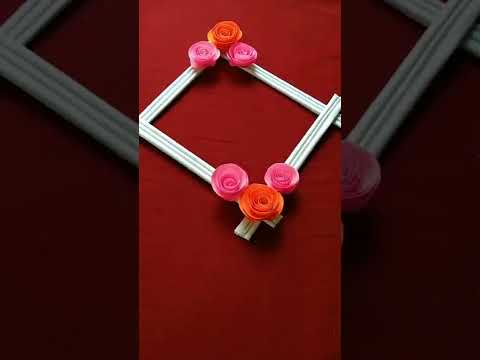 easy wall hanging making with paper #paperflower #wallhanging #viralshorts #youtubeshorts#handmade.