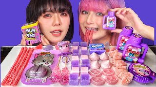 【ASMR】紫を食べる💜🫐👾☂️🍇😈 ennちゃんコラボ / モッパン