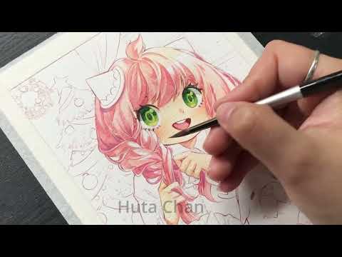 Paint Line Arts of Anya Forger - Christmas ver. | Huta Chan