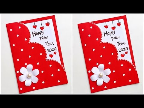 DIY New Year greeting card 2024 / New year card making ideas / How to make New year card