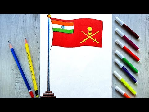 Indian army flag drawing | How to draw Indian army flag | Indian Flag drawing