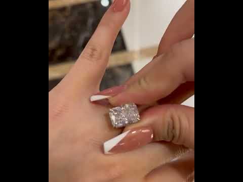 Stylishwe 7.0カラット 豪華 ラディアントカット ホワイトゴールド 婚約指輪