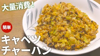 【チャーハン レシピ】キャベツ4分の1玉を大量消費！簡単キャベツチャーハンの作り方【目分量】