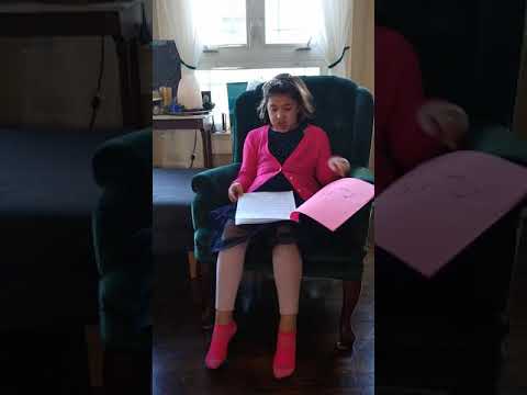 Lucy reading her pet story 4-3-2020