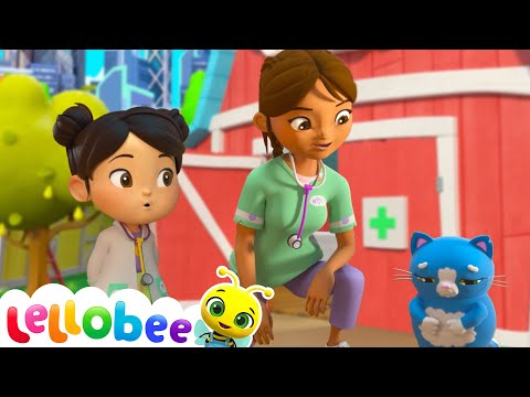 Vet Help at Lellobee Farm: Get Well Soon, Friends! | 🌻Lellobee City Farm - Kids Playhouse Song Mix