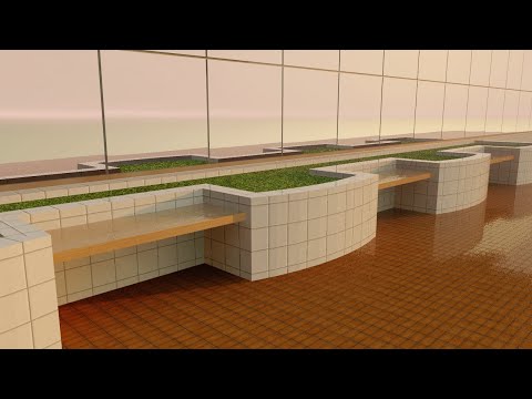 ArchiCAD ベンチ付き植栽枡 / Raised Flower Bed with Bench