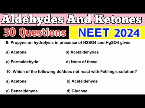 Aldehydes And Ketones Class 12 MCQ | Organic Chemistry | NEET Chemistry 2024 | Most Important