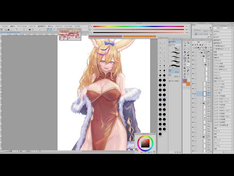 無言で作業垂れ流し【お絵かき/尾丸ポルカ】