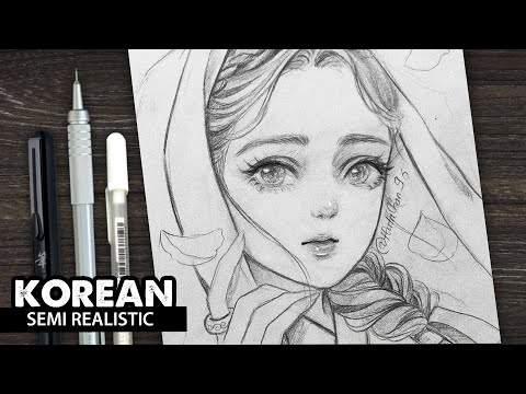 Draw Korean girl | Semi realistic style