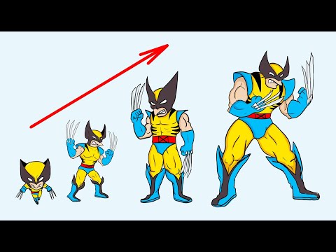 Growing Up Wolverine Evolution  Simpson Style Drawing