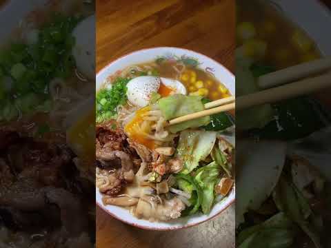 Late Night Ramen Story Crispy Pork and Veggie Ramen #shorts