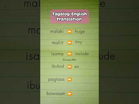 TAGALOG-ENGLISH TRANSLATION VOCABULARY WORDS #learnenglish #tagalogenglishtranslation #vocabulary