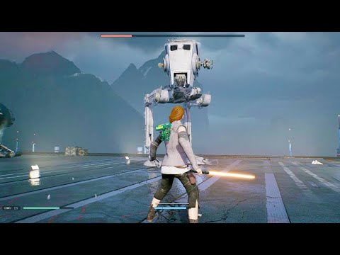 Rey Palpatine Vs AT-ST Boss Fight PC Mod 4K Ultra HD - Star Wars Jedi: Fallen Order