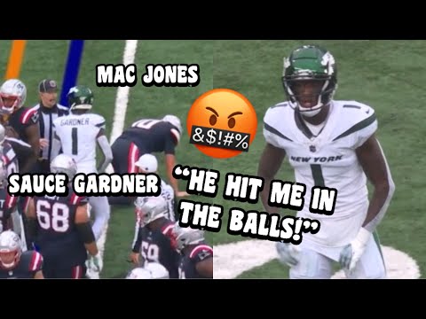 Mac Jones Vs Sauce Gardner GOT HEATED! 🤬 He HIT Sauce in the Balls 😨 Patriots Vs Jets highlights