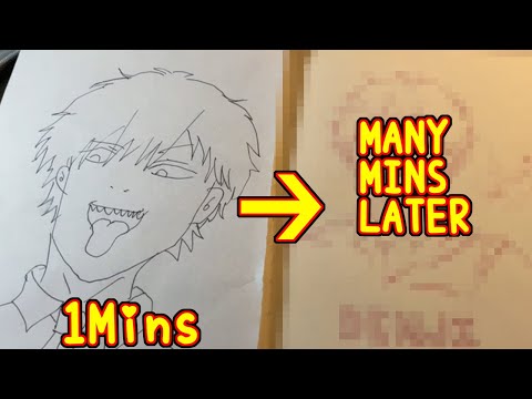 Drawing anime with fountain pen|Denji電治|Chainsaw Man|TenK Draws