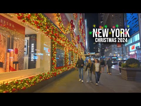 NYC Christmas Walk 2024 ✨ Macys Holiday Decoration, Bryant Park Christmas Market NYC 4K Holiday Walk