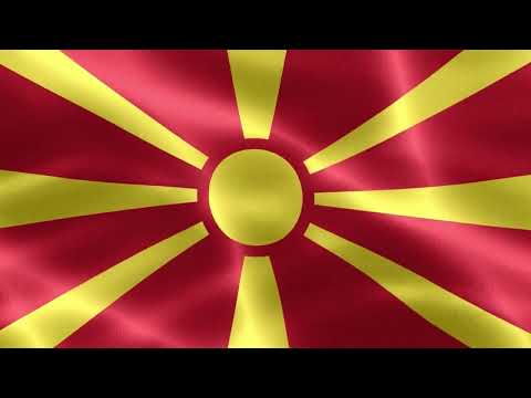 [10 Hours] North Macedonia Flag Waving - Video & Audio - Waving Flags