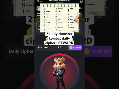 21-July Hamster kombat daily cipher | Hamster kombat new update #airdrops #hamsterkombat