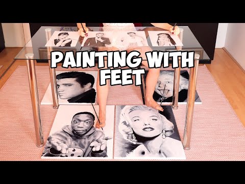 I paint with feet and hands 8 portraits upside down 🎨