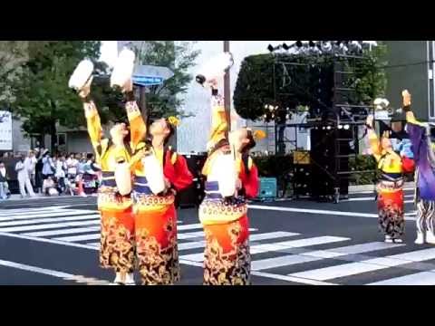 うらじゃ2016 セントラルGr “ よさこい踊り子隊 ” 市役所筋パレード 北進