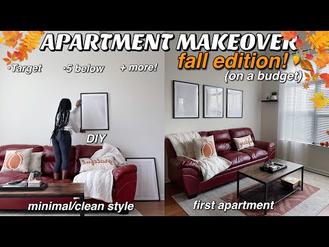 FALL APARTMENT MAKEOVER on a budget! decorate with me for fall 2021(+furnished apartment tour!)