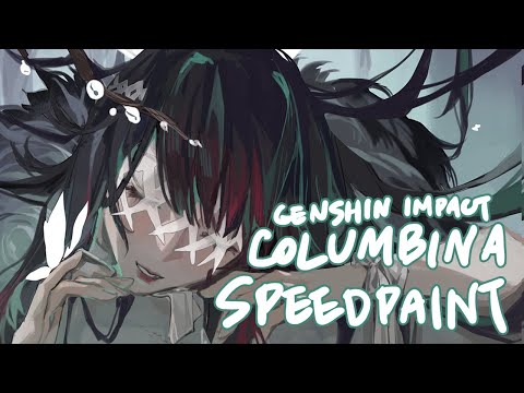 genshin impact - columbina (damselette) speedpaint